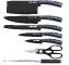 Herzberg 8 Pieces Knife Set with Acrylic Stand - Carbon