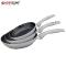 Herzberg HG-FP3: 3 Pieces Forged Aluminum Frypan Set 20/24/28 Color : Silver