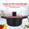 Herzberg HG-RSCAS32: Granite-Coated Casserole with Glass Lid - 32CM