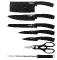 Herzberg Juego de cuchillos de 8 piezas con soporte de acrílico - Mármol negro