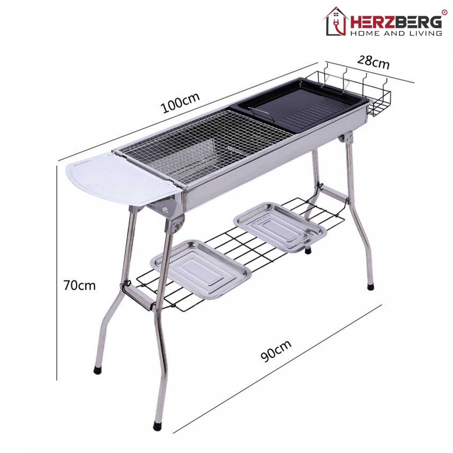 Herzberg HG-8112: Barbecue Grill con bolsa de transporte