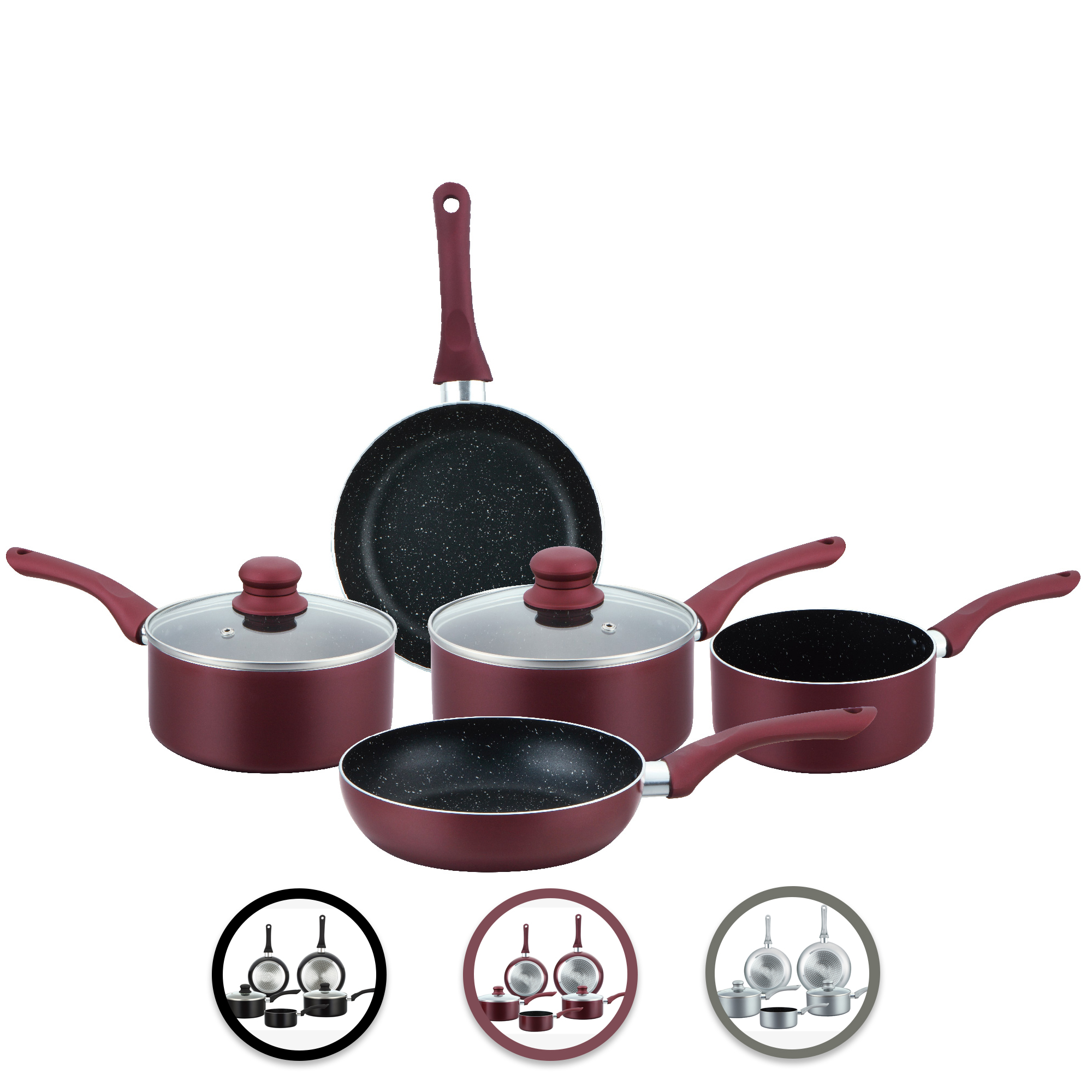 Vergoeding hartstochtelijk Wakker worden 7 Pieces Non-Stick Stone Coated Cookware Set | MSY INVEST