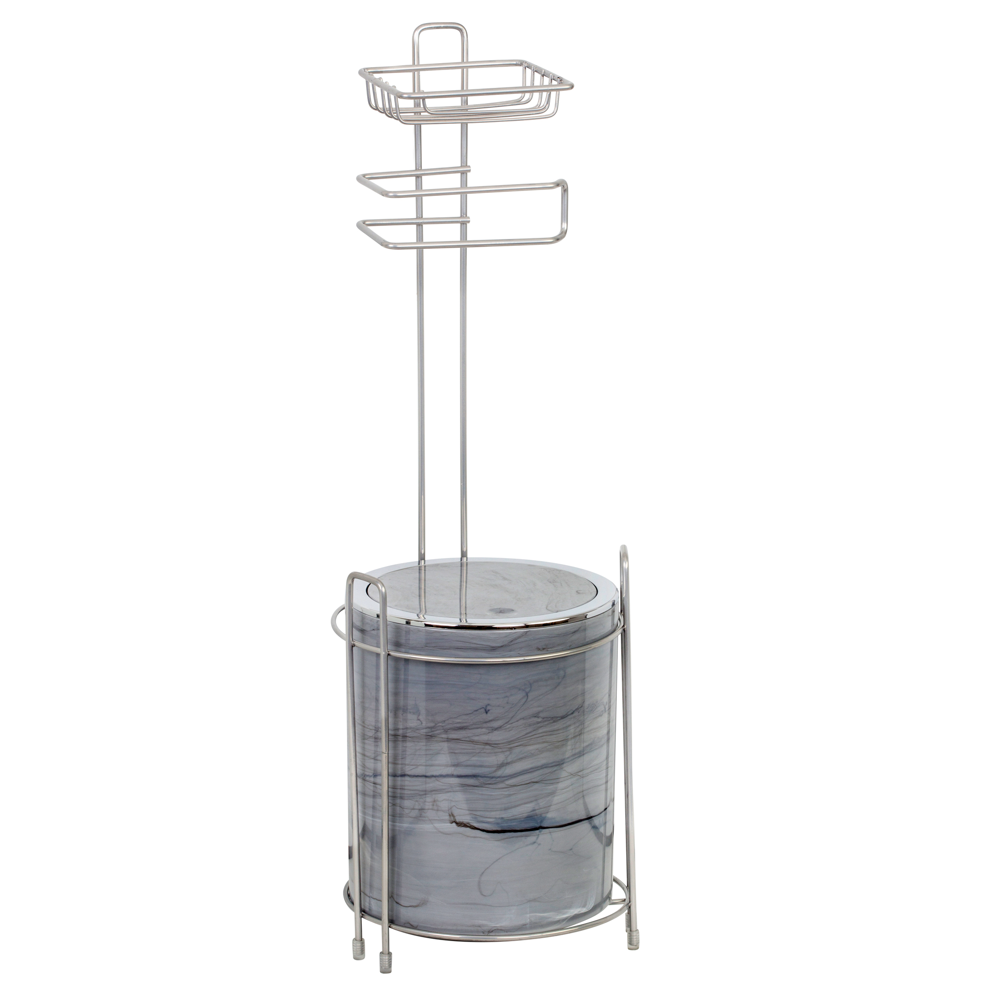 Herzberg HG-KB755: Soporte para WC con cubo de basura y soporte para papel higiénico