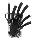 Herzberg 8 Pieces Knife Set with Acrylic Stand - Black Marble