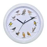 Herzberg HG-03725: Horloge européenne de chant d\'oiseau - Blanc