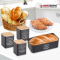 Herzberg HG-04401: Boîte à pain 4 pièces avec boîtes - Noir mat