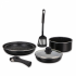Herzberg HG-8090-7BK: 7-Pieces Marble Coated Cookware Set