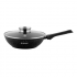 Herzog HR-3617: 28cm Marble Coated Wok with Aroma Knob Lid & Removable Handle