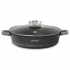 Herzog HR-5213: 32cm Marble Coated Shallow Casserole with Aroma Knob - 6.1L