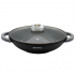 Herzog HR-5231: 40cm  Marble Coated Wok with Glass Lid Aroma Knob - 8.5L